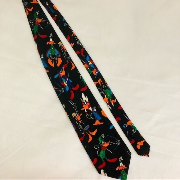 Other - Authentic vintage Looney Tunes multiple Daffy Duck silk tie 57” long
